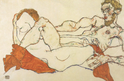 Egon Schiele Recling Male and Female Nude Entwined (mk12)